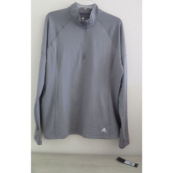 adidas ADVW0020 Women's Sz XL Gray 230G Fleece 1/4 Zip Fleece L/S Pullover - Picture 1 of 8